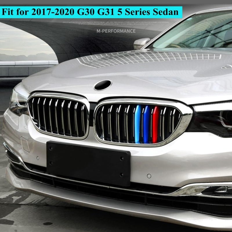 Goodream Tricolored Grille Insert Trims Compatible with 2017-2020 G30 G31 5 Series Sedan 520i 530i 540i 550i Accessories for w/Standard Kidney Grille (9 Beams) - Image 4